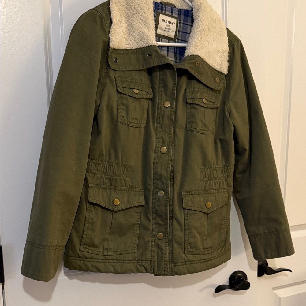 Old Navy Blue and Green Plaid Shirt